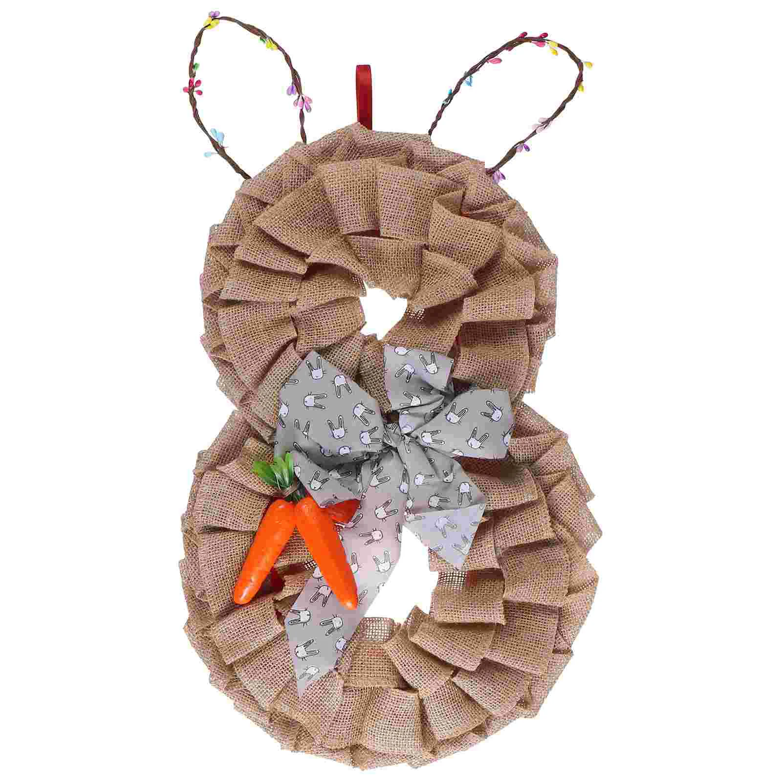 

Easter Decoration Rabbit Crafts Front Door Spring Wreath Gift Flower Garland Holiday Decorate