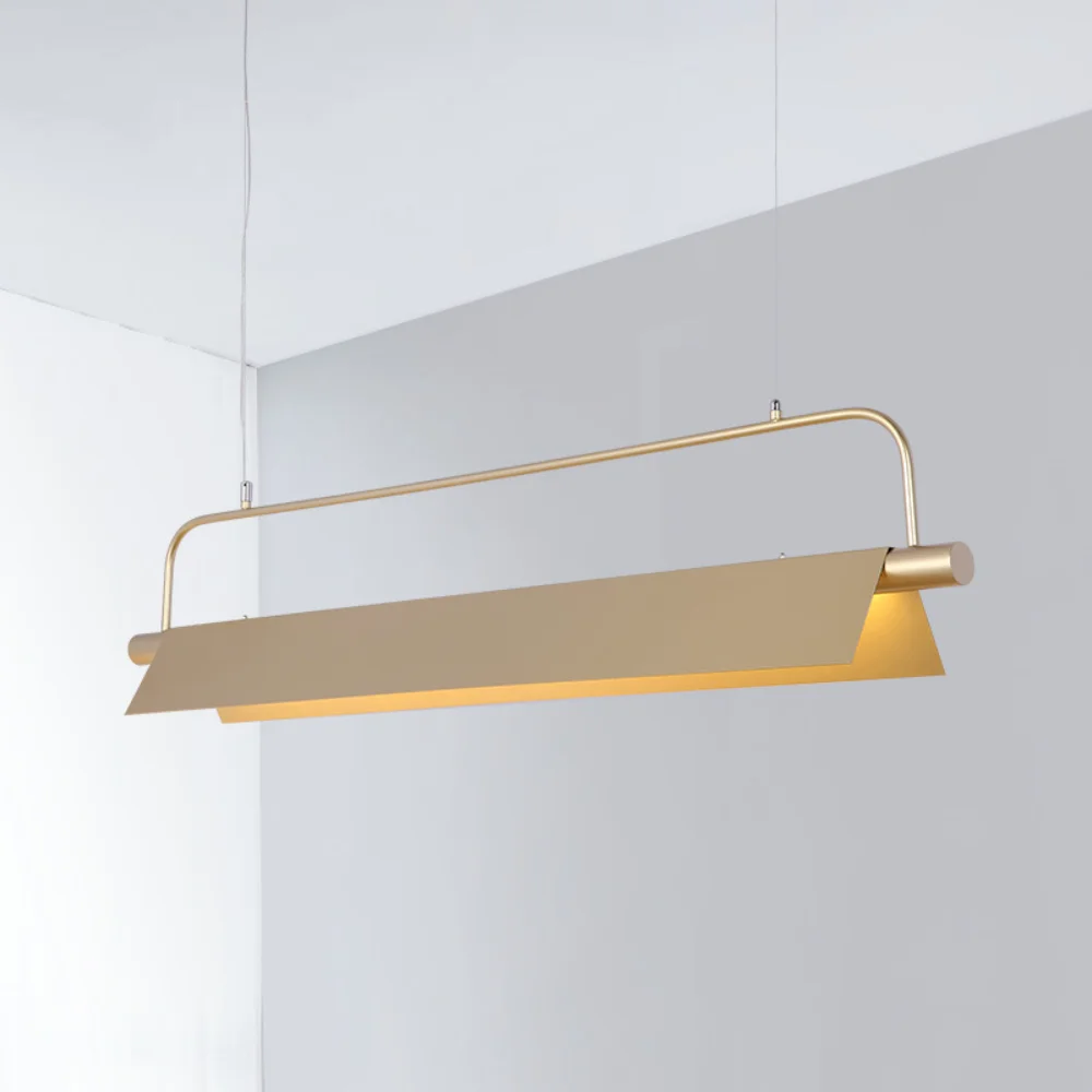 

Nordic modern minimalist office long chandelier industrial style dining cafe bar restaurant study black/gold iron chandelier
