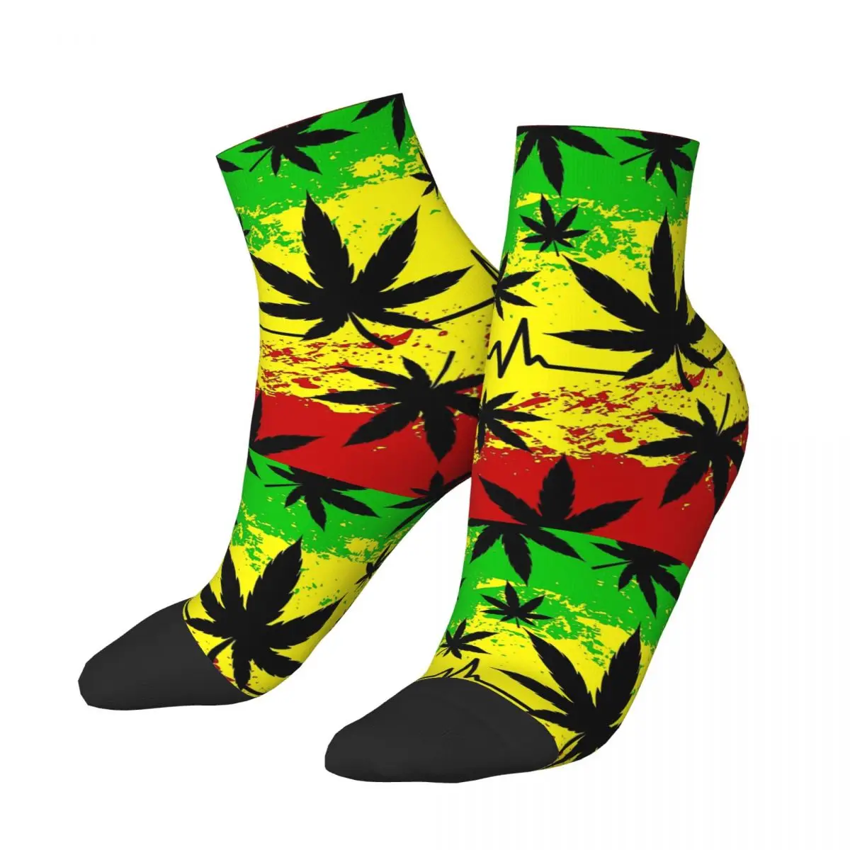

Носки зимние унисекс в стиле регги, раста, ямайский конопли, лист, растение, марихуана, трава, хип-хоп