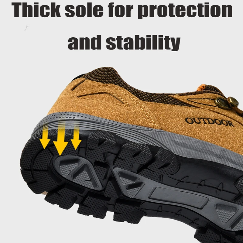 Men Outdoor Shoes Platform Leather Tactical Work Shoe for Man 2021 Fashion Hiking Winter Male Ankle Boots Big Size Free Shipping