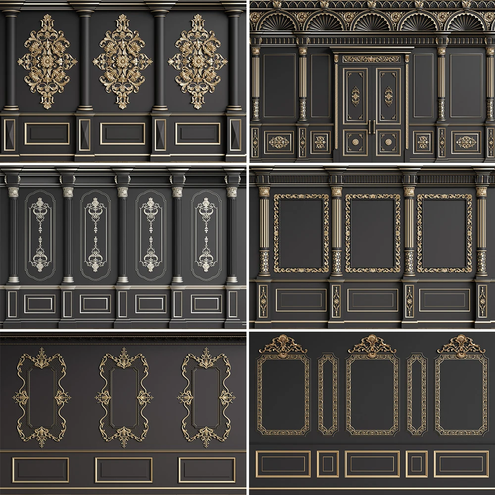 

Vintage Dark Interior Room Wall Planks Decoration Custom Photography Backgrounds Newborn Baby Portrait Props Studio Backdrops