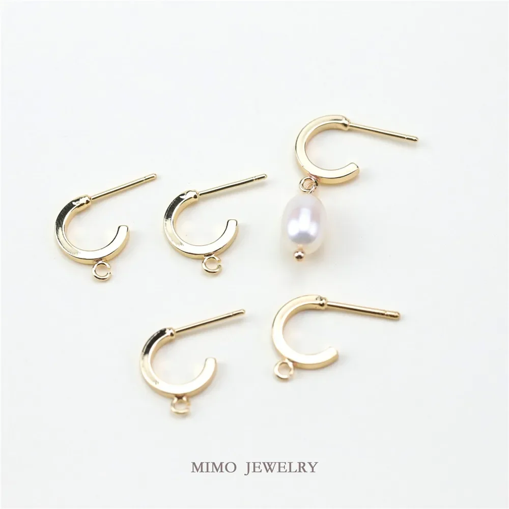 Цветное медное покрытие настоящее золото квадратное кольцо C с кольцом-гвоздиком