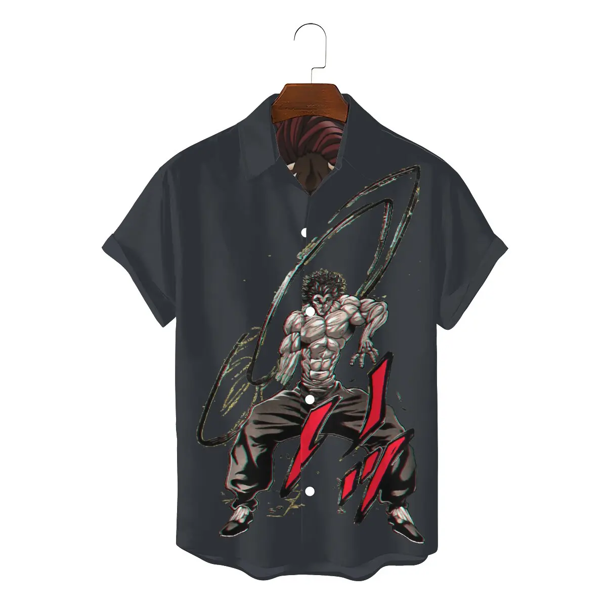 

Grappler Baki Hanma Yujiro Dou Manga Newest Hawaii Shirt for Men Best Moment Square Collar 3D Shirt Distinctive Gift Clothes