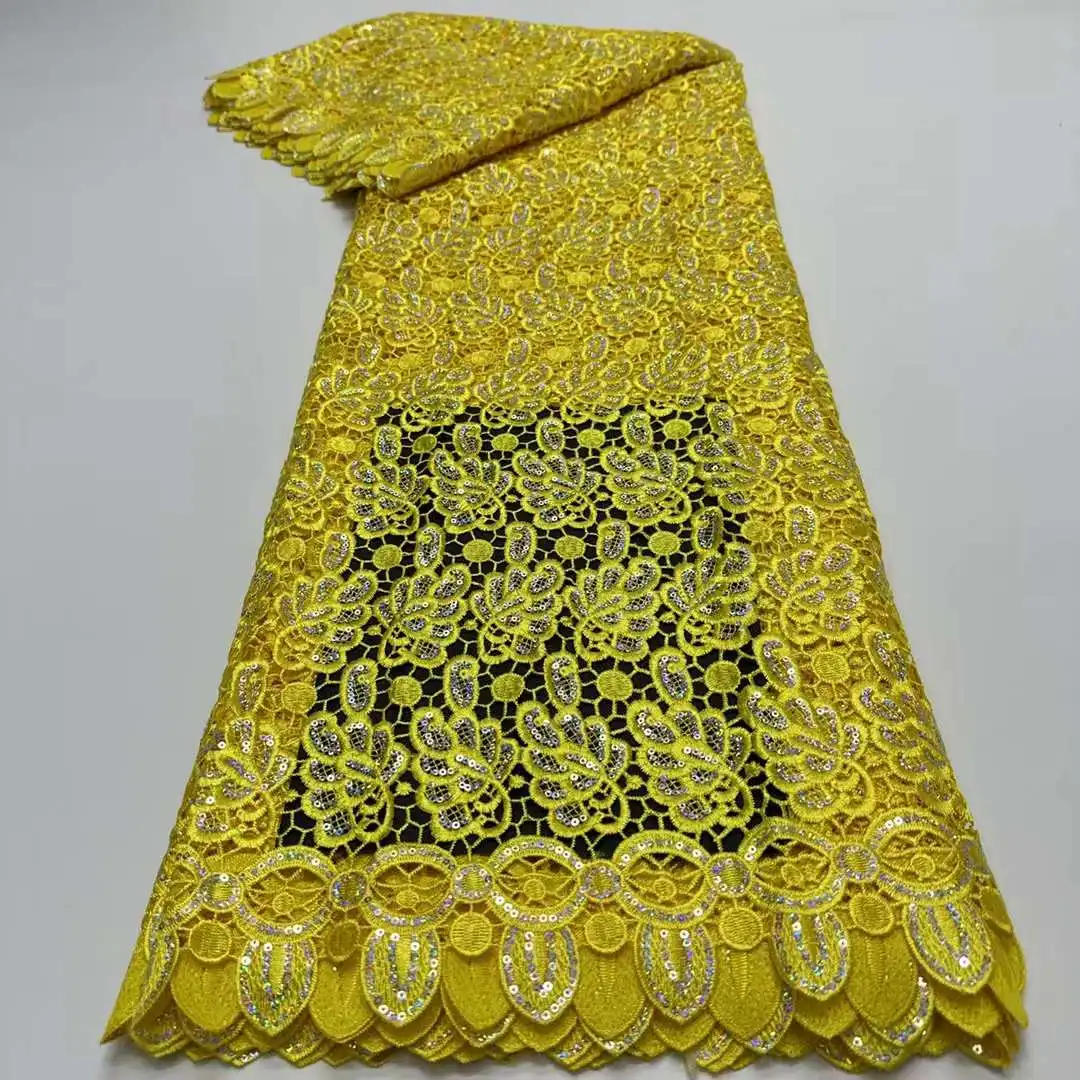 Африканский гипюр нигерийская кружевная ткань вышивка блестками шнур для