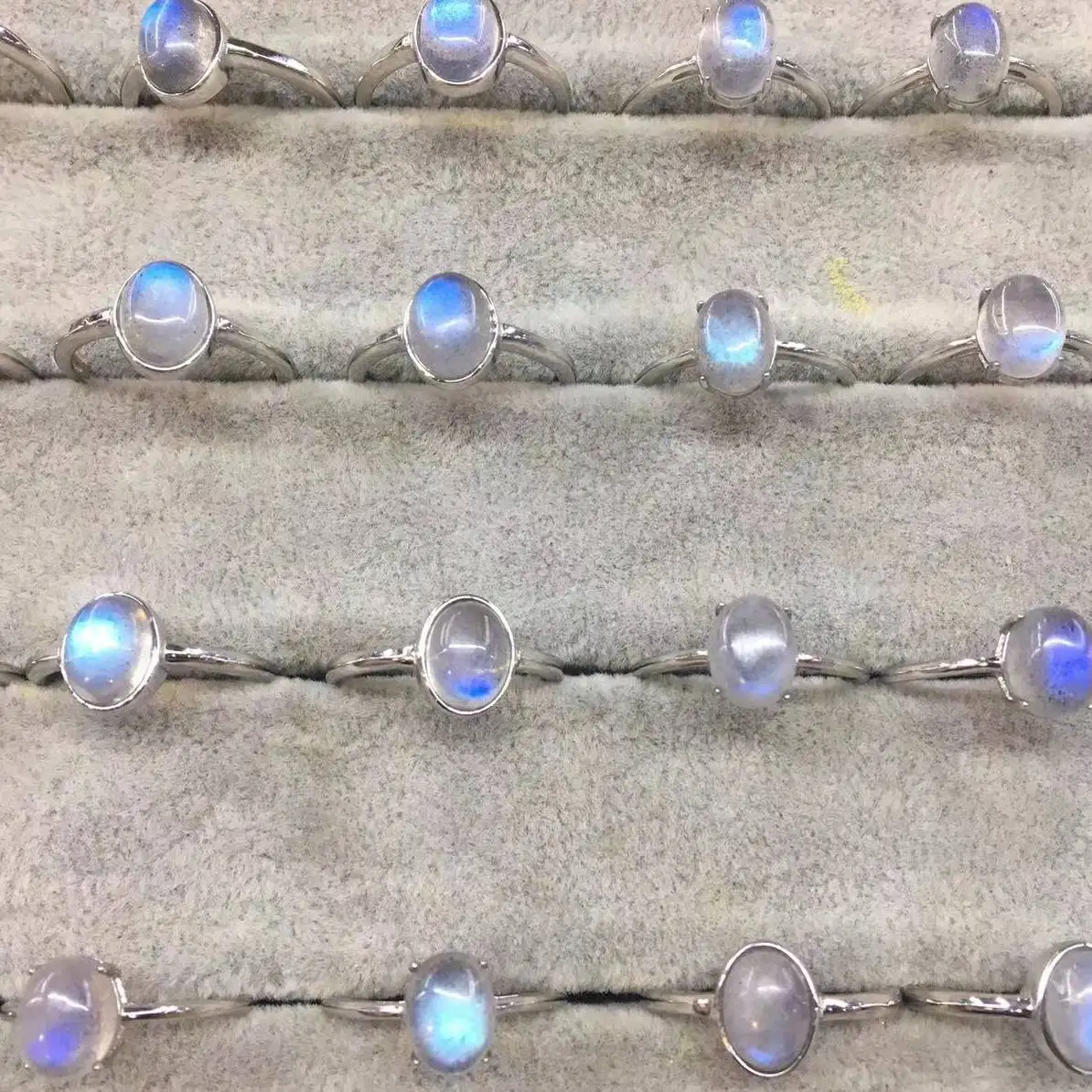 2 кольца/комплект регулируемое кольцо из серебра 925 пробы с лабрадоритом |