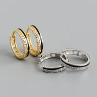 925 sterling silver ear buckle european and american circle shaped enamel hoop earrings for women simple fine earrings jewelry