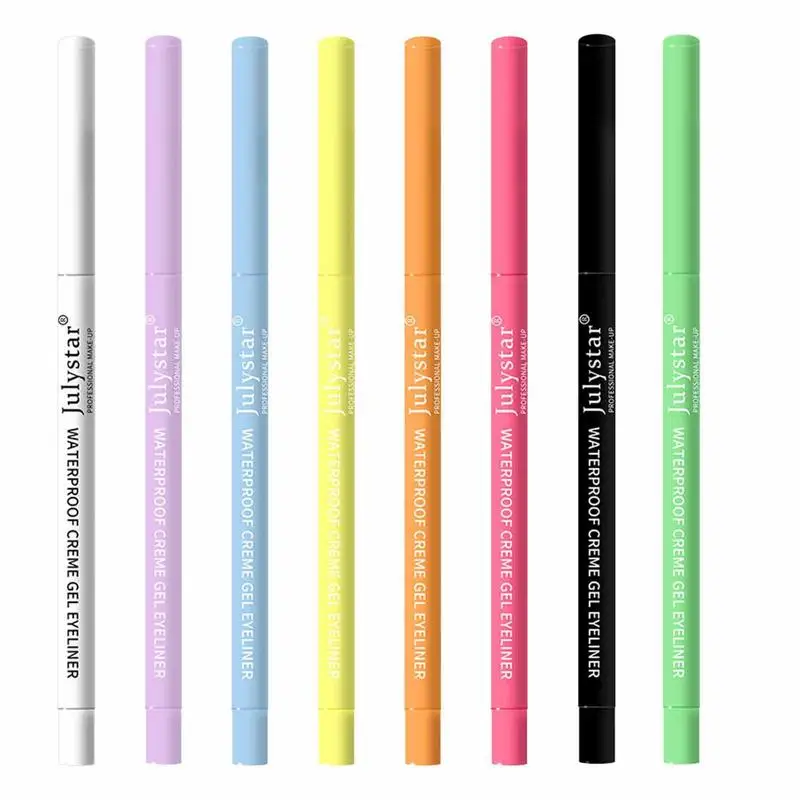 

8pcs Multi-Use Longwear Gel Eyeliner Easy To Wear Colorful Pencil Waterproof Makeup Soft Head For Dramatic Effect Makeup