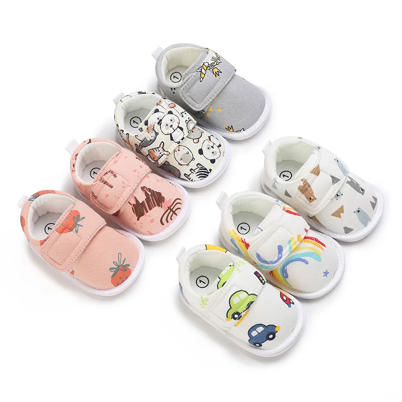 

2023 New Baby Shoes First Walkers Cotton Soft Sole Boys Girls for Infants 0-18M Toddlers Cute Autumn Shoe