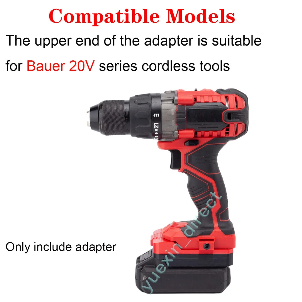 For Hyper Tough 20v Lithium Battery Adapter to Bauer 20v Power Tools Converter (Not include tools and battery)