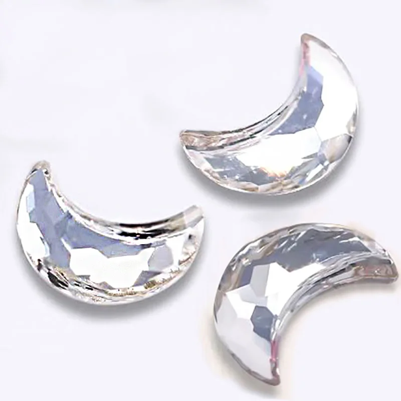 Луна 3x6 мм Стразы для дизайна ногтей 20 шт. прозрачные AB с плоской задней частью без
