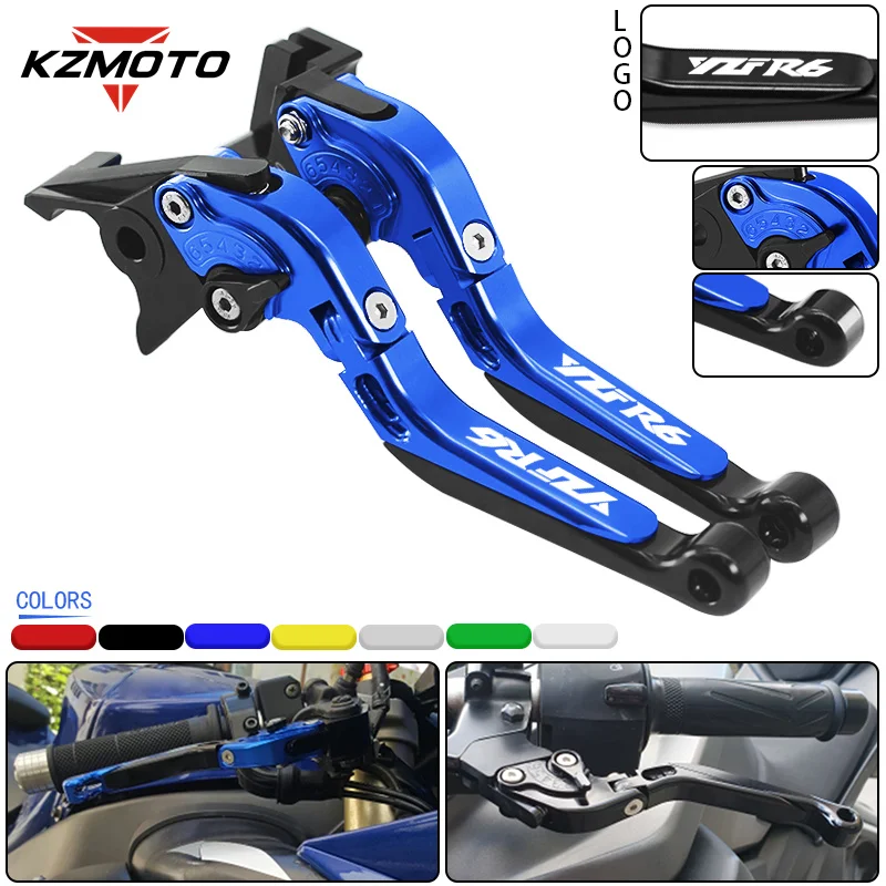 

YZFR6 логотип мотоцикла CNC регулируемые складные выдвижные рычаги тормоза сцепления ручки тормоза для YAMAHA YZF-R6 YZF R6 2005-2016
