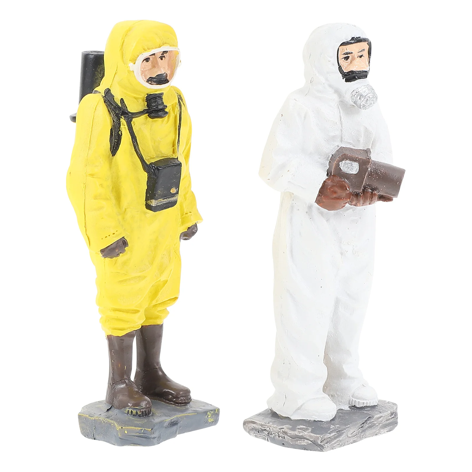 

2Pcs Chemical Fireman Statues Man Modeling Ornaments Photography Props