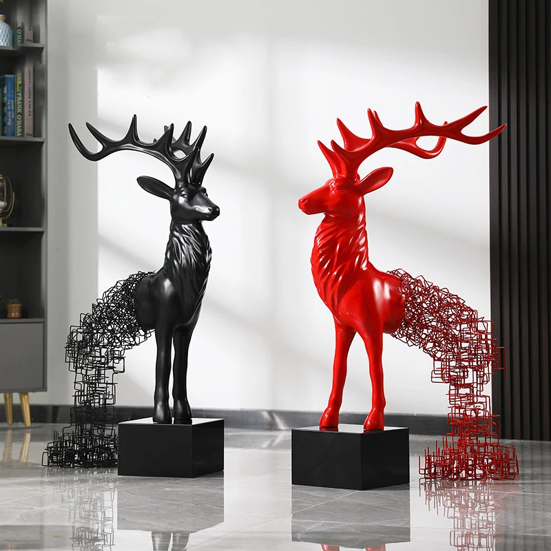 

Распродажа офисный зал большой пол животные орнамент отель коридор мягкая мебель олень скульптура современные Ремесла статуи