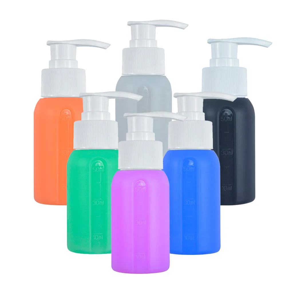

50 Ml Silicone Travel Packing Bottle For Refillable Pump Lotion Shampoo Bath Contain For Extrusion Travel Empty Cosmetic Contain