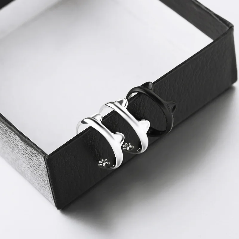 Модное супермилое Открытое кольцо с кошачьими лапами и искусственными ушками