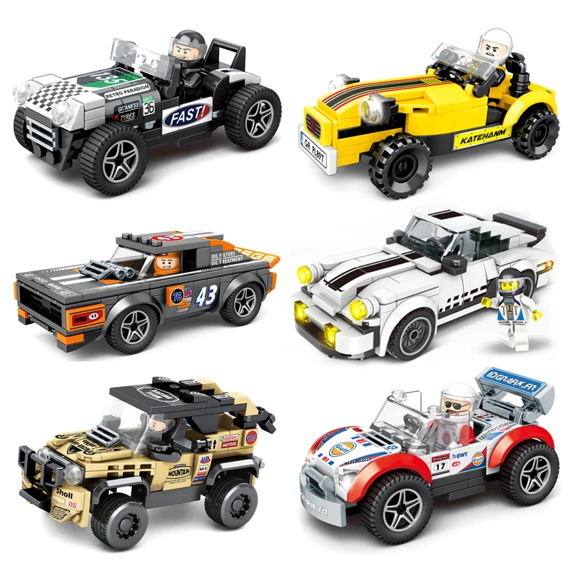 

67 models City Racing Car Speed Champions Sports Building Blocks Bricks Classic Rally Super Racers F1 Great Vehicles kits toys