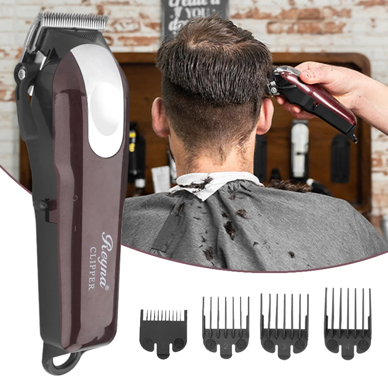 Men's Electric Shaver Professional Hair Clipper European Standard Charging Red Wine Carbon Steel Adjustable Cordless Hair enlarge