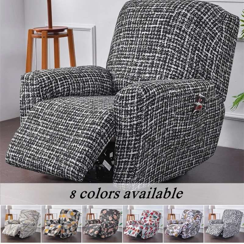

Lattice Recliner Sofa Cover Geometric Print Stretch Spandex Armchair Slipcovers Relax Lazy Boy Chair Covers Furniture Protector