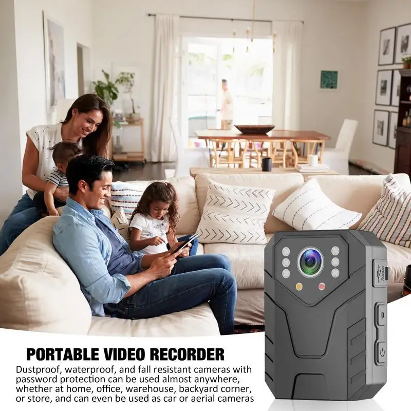 Portable Wearable Body Camera 1080P Full 4K HD Camera Built-in Motion Detection Sensor Outdoor Cam with NightVision 8Hour Record