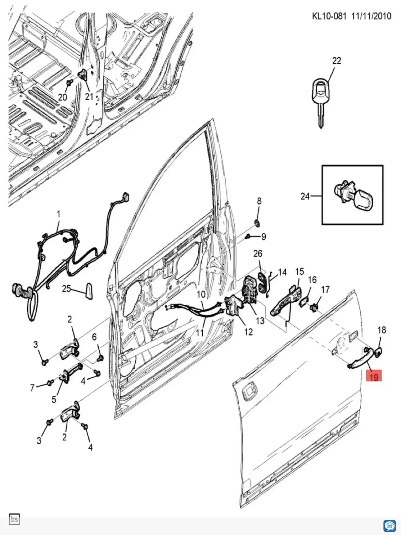 Наружная ручка двери с покрытием для Chevrolet Epica 2007-2015 Captiva OEM # 9035959 95022912 96468266