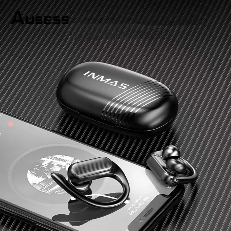 

Беспроводные наушники, совместимые с Bluetooth, водонепроницаемая Спортивная гарнитура, TWS наушники с шумоподавлением, подвесные наушники-вкла...