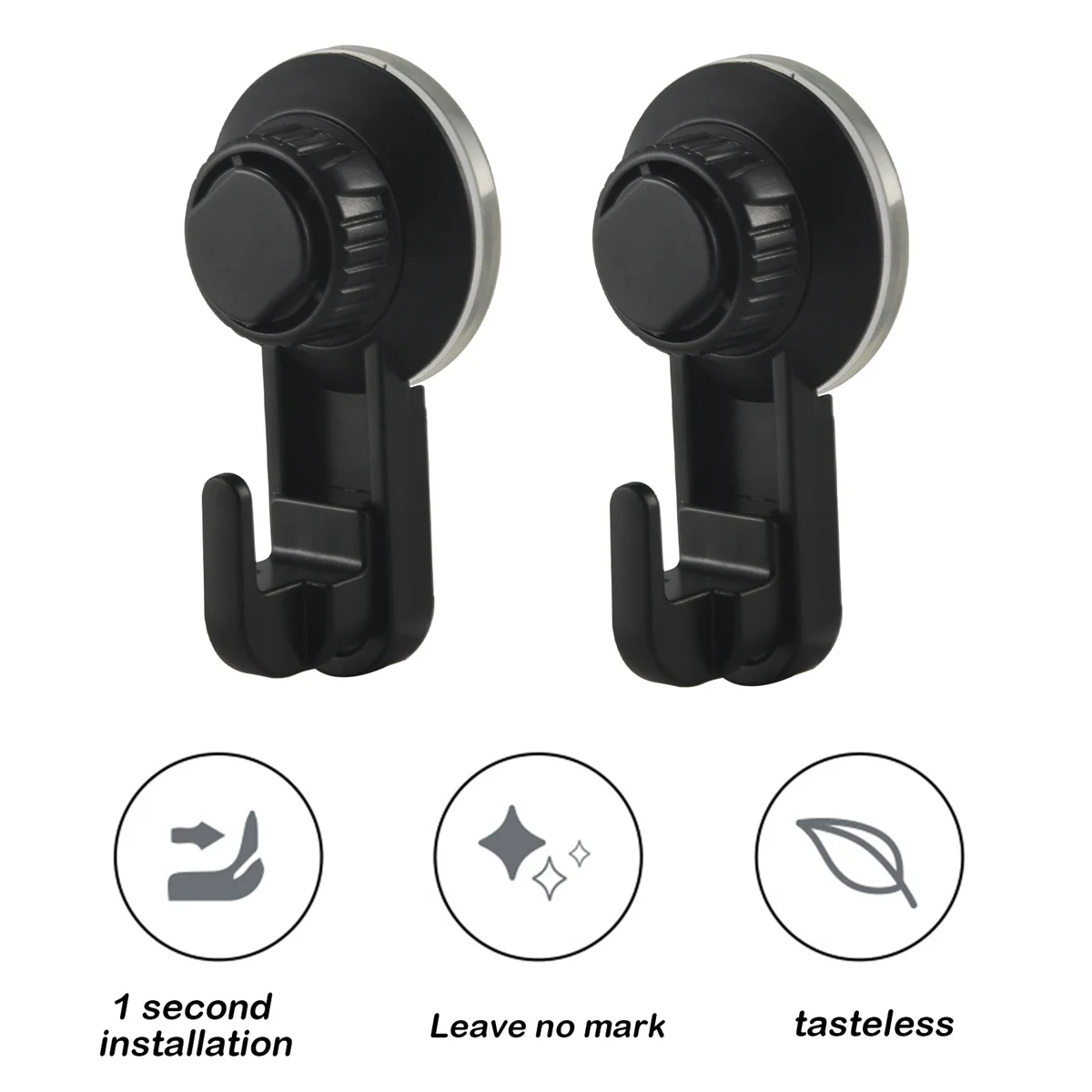

2 Pcs Suction Cup Hooks Powerful Suction Cup Bathroom Hooks,Vacuum Wall Hooks for Towel,Waterproof Shower Hooks