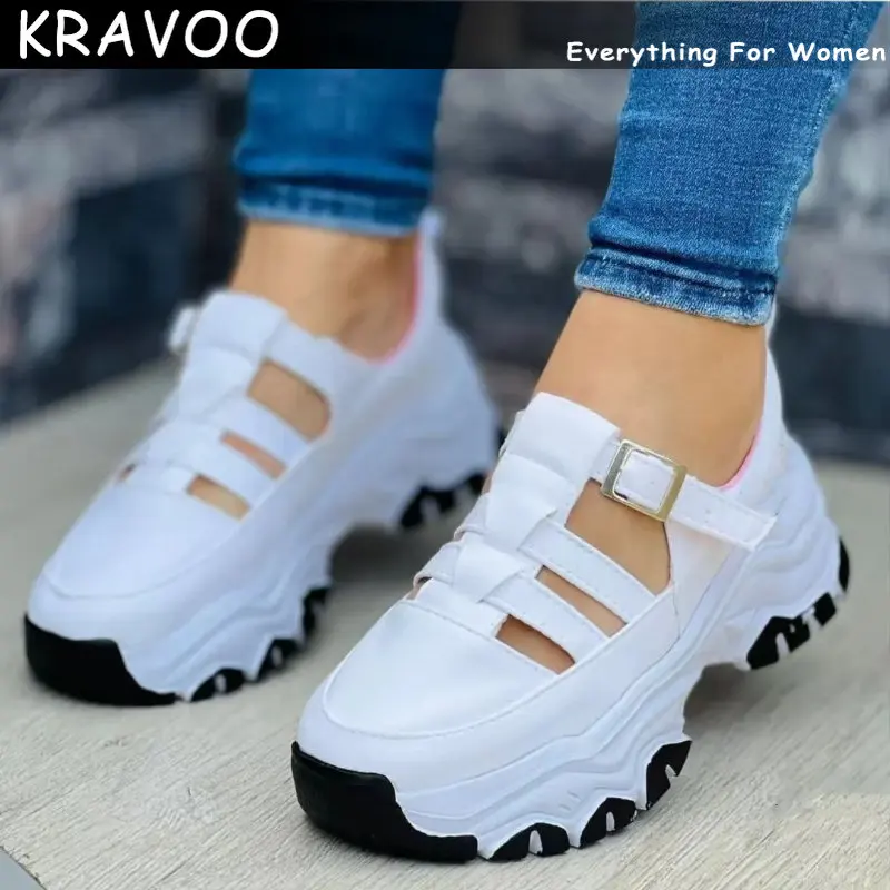 

KRAVOO новые женские спортивные туфли на толстой подошве Модные Повседневные Удобные слипоны на плоской подошве женская обувь с вулканизированной подошвой