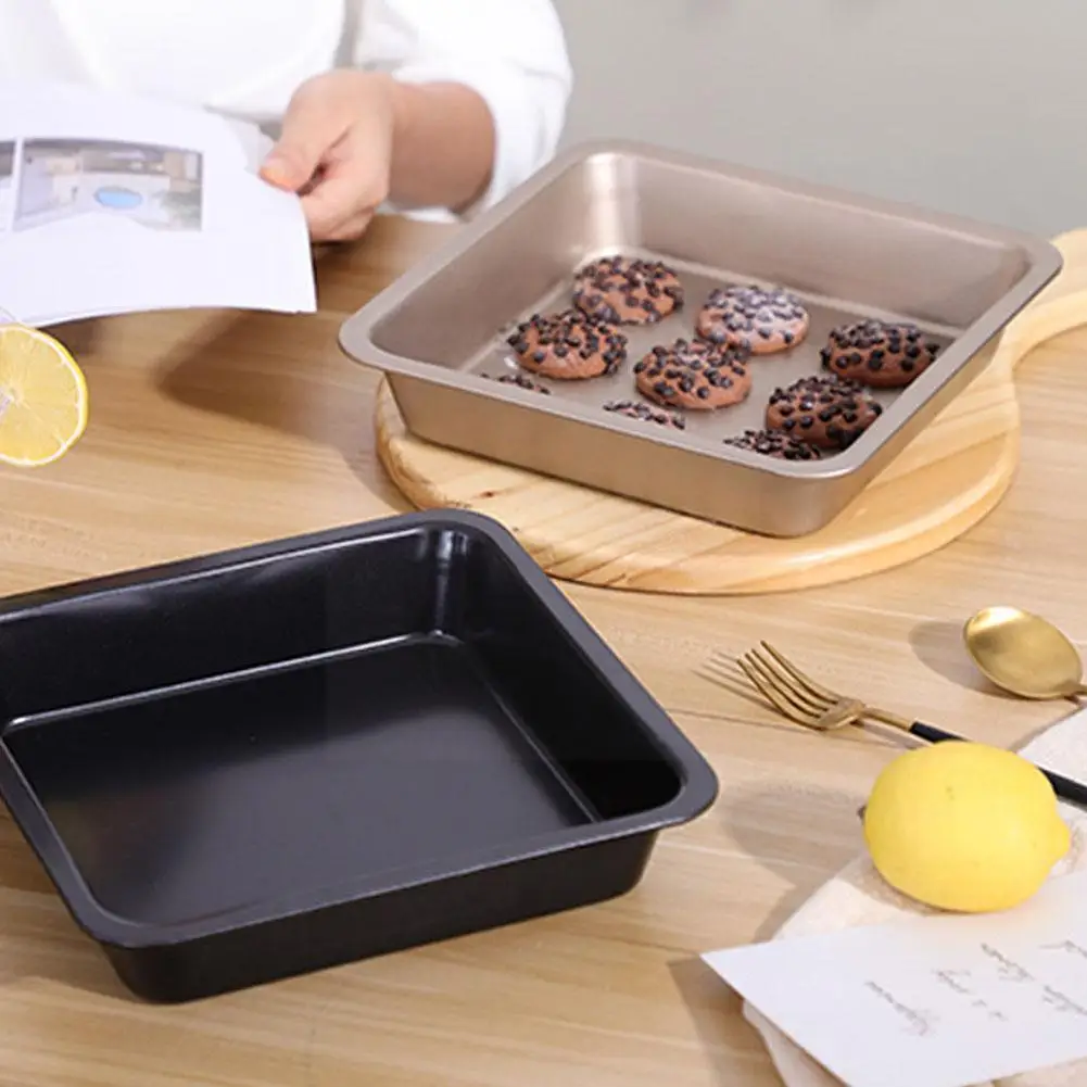 

Non-stick 7/8 Inch Square Cake Baking Pan Carbon Steel Pizza Bread Tray Tray Cake Dishes Bakeware Pie Tools Cake Mold U3g6