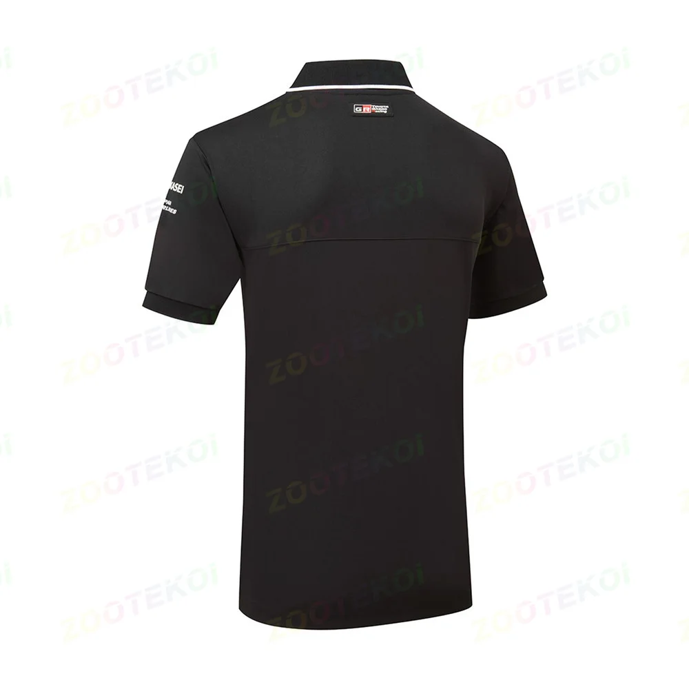 New 2023 Koszulka Polo Meska Team Black Gazoo F1 Racing Team Short Sleeve Polo Shirt Lapel Locomotive Car Workwear Customized