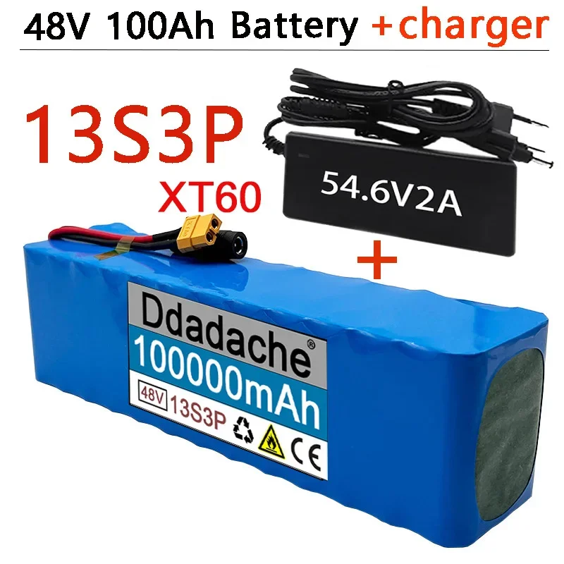 

48V 200Ah Lithium Ion Battery 1000w 13S3P Lithium Ion Battery Pack for 54.6v E-bike Electric Bicycle Scooter with BMS+Charger