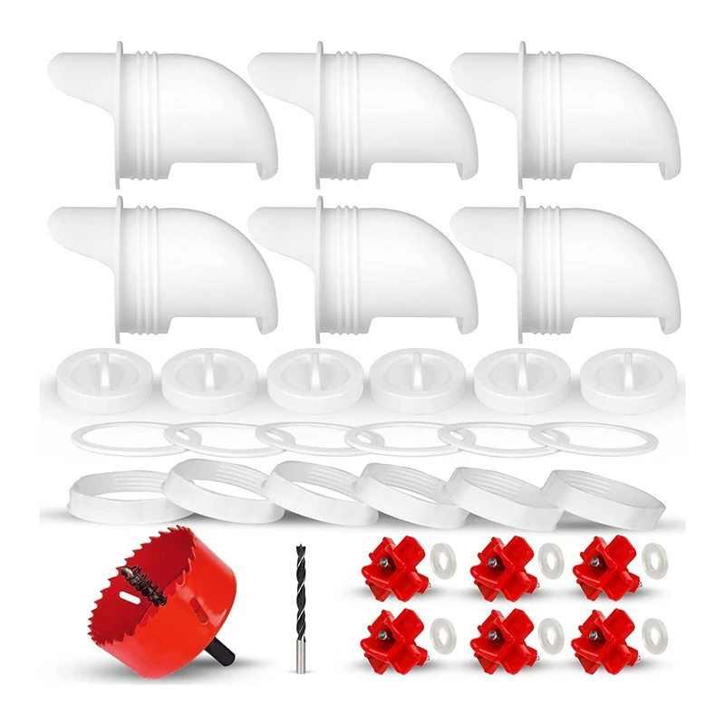 

6 Pcs Chicken Feeder With Rat Stopper Caps And 6 Pcs Chicken Waterer, Automatic Poultry Chicken Feeders , Rodent Proof