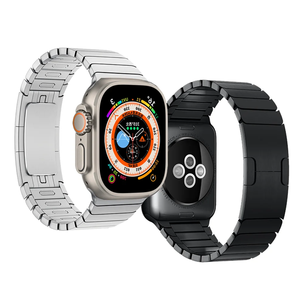 

Браслет из нержавеющей стали для Apple Watch band 44 мм 40 мм 45 мм 41 мм Ultra 49 мм 42 мм, металлический ремешок для iWatch series 8 se 6 7 5 4 3