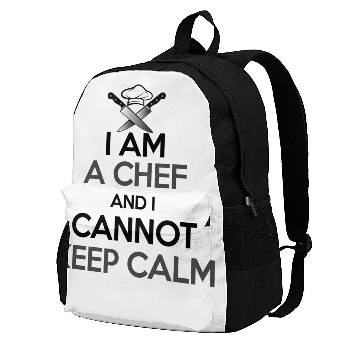 

Can Not Keep Calm Backpacks Skull Chef Beautiful Polyester Camping Backpack Youth Print Bags