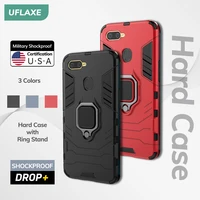uflaxe original shockproof case for oppo a5s a7 a3s a5 a9 2020 ax5 ax5s ax7 back cover hard casing with ring stand