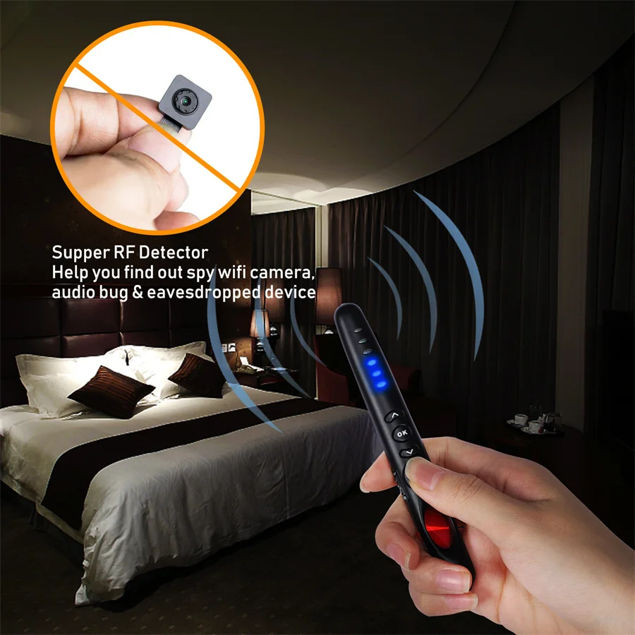 Multi-function Anti Detector RF Finder Personal Safety Alarm Protection For Wireless Hidden Camera Eavesdropping enlarge