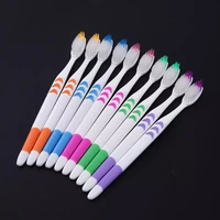 10pcs double ultra soft toothbrush bamboo charcoal nano tooth brushes dental personal care teeth brush support wholesale