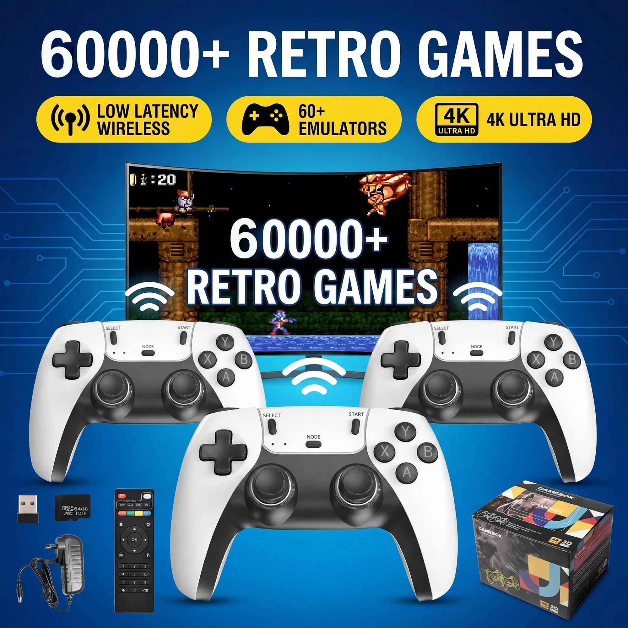 Игровая приставка G11 Pro Game Box с двумя системами, 4K HD, ретро-консоль, беспроводной контроллер 2.4G, поддержка Plug and Play, поддержка нескольких устройств. (art.: 3920dc8bf8776) - 3920dc8bf8776