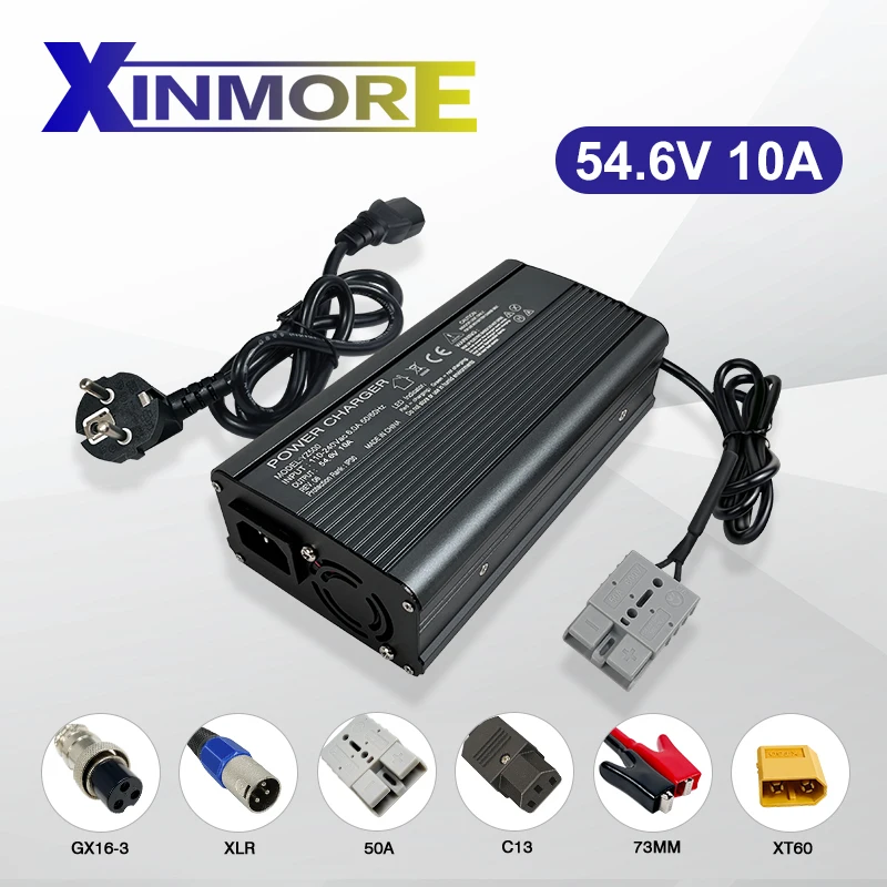 

XINMORE 54.6V 10A 13S Lithium Battery Charger for 48V Electric Tools High Quality Power Supply With Cooling Fans(CE Approved)