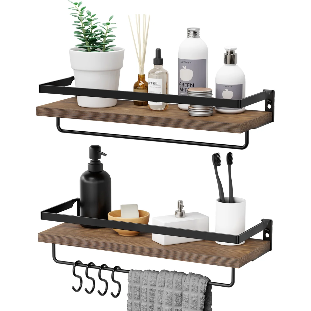 

Wall Shelves Wall Mounted Storage Organizer Rack for Bedroom Living Room Kitchen Office
