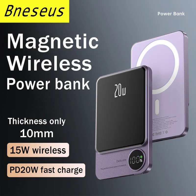 

Macsafe Powerbank 10000mAh Magnetic Wireless Power Bank For iphone 14 14Pro 14ProMax 14Plus Charger External Auxiliary Battery