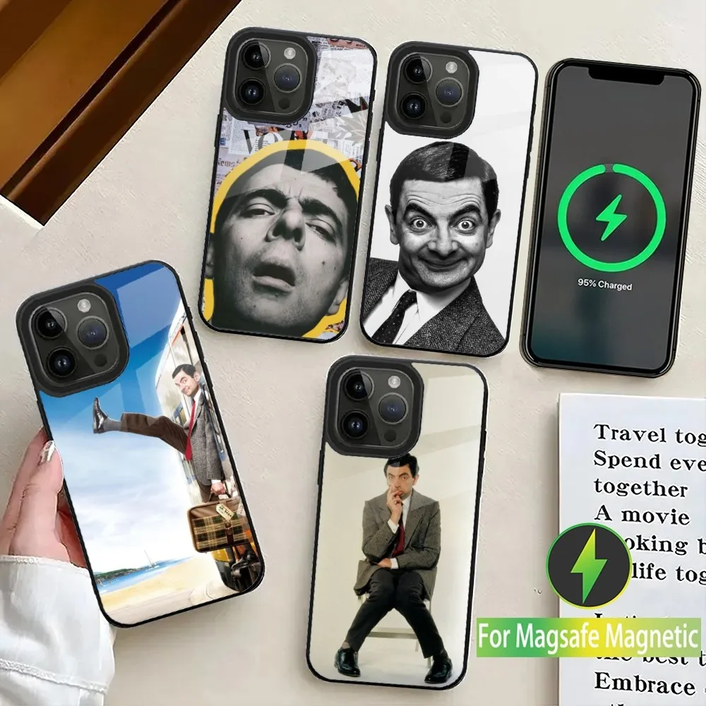 Funny Mr B-BeanS Phone Case For iPhone 16 15 14 13 12 11 Plus Pro Max Mini Magsafe Magnetic Wireless Charging