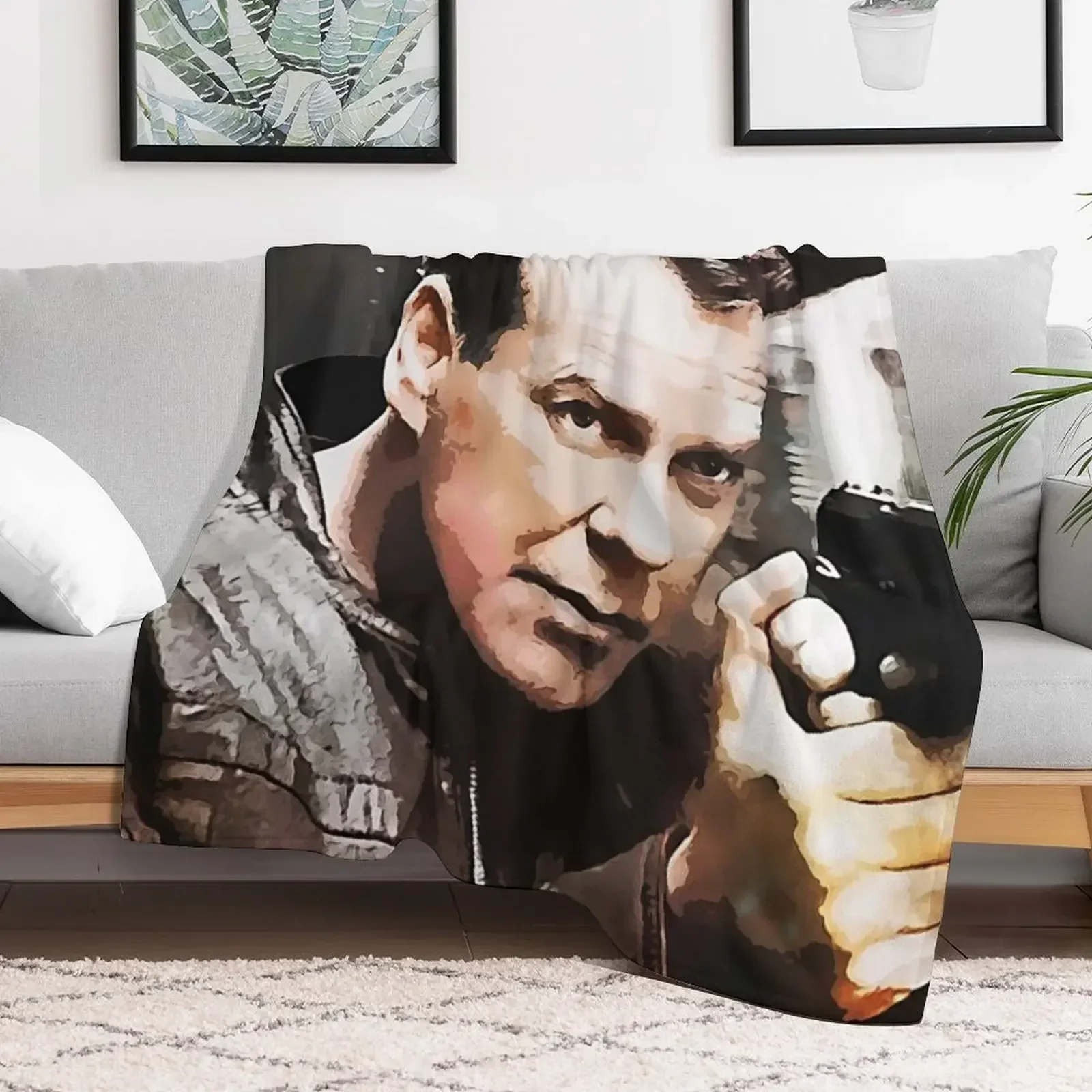 Одеяло с портретом Джека Бауэра волосатое милое клетчатое очень большое одеяло