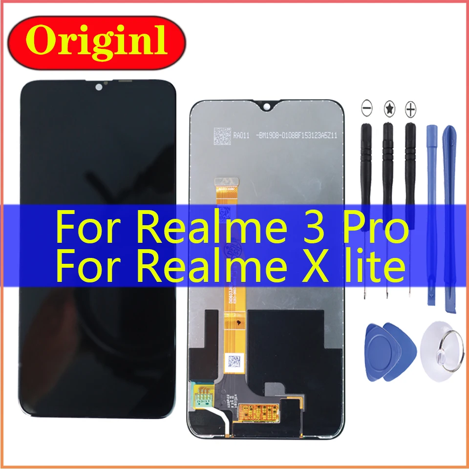 

Оригинальный ЖК-дисплей 6,3 дюйма для OPPO Realme 3 Pro Global LCD дисплей кодирующий преобразователь сенсорного экрана в сборе для OPPO Realme X Lite LCD