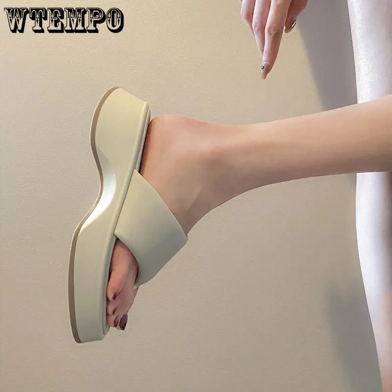 

WTEMPO Women's Platform Wedge Sandals Comfortable Open Toe Non Slip Slippers Female Increased Thick Bottom Flip Flops Summer New