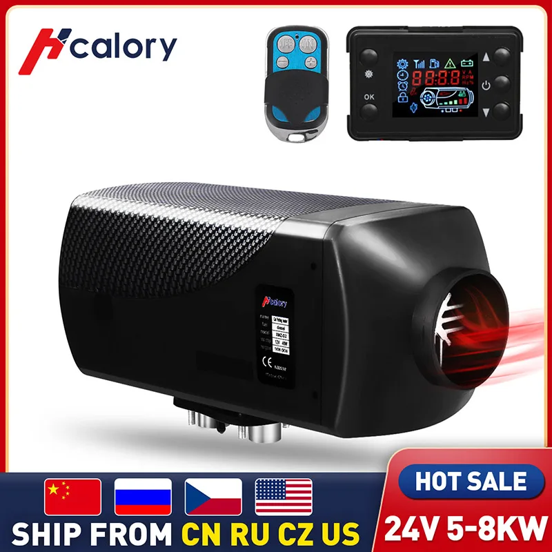 

Hcalory 24V 5-8KW Car Heater Air Diesel Heater with LCD Switch Silencer Remote Control Car Heater for Truck Boat Trailer Bus