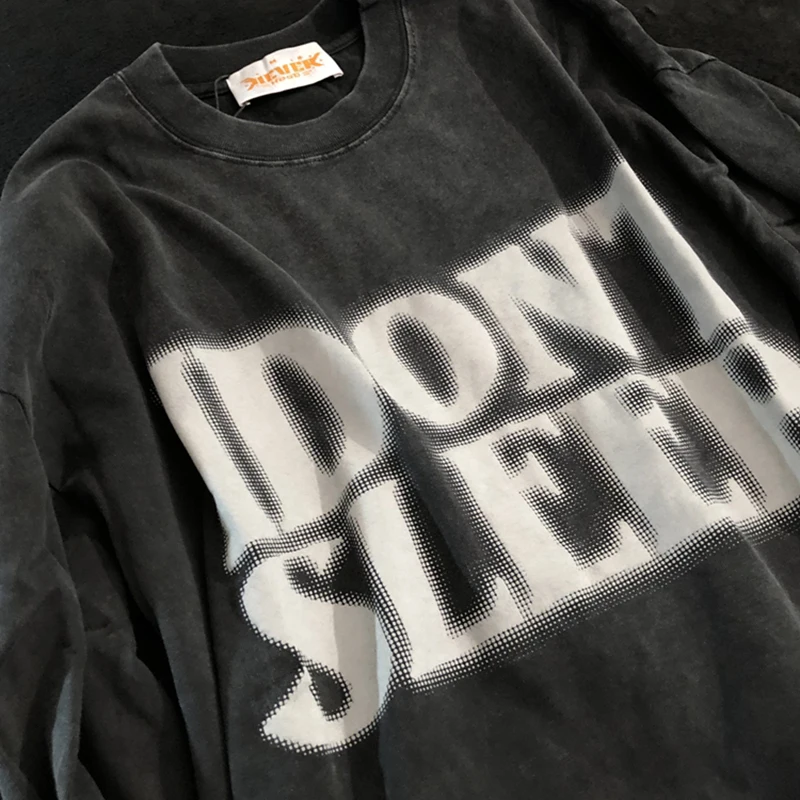 

Футболка мужская оверсайз с длинным рукавом и принтом «I't SLEEP»