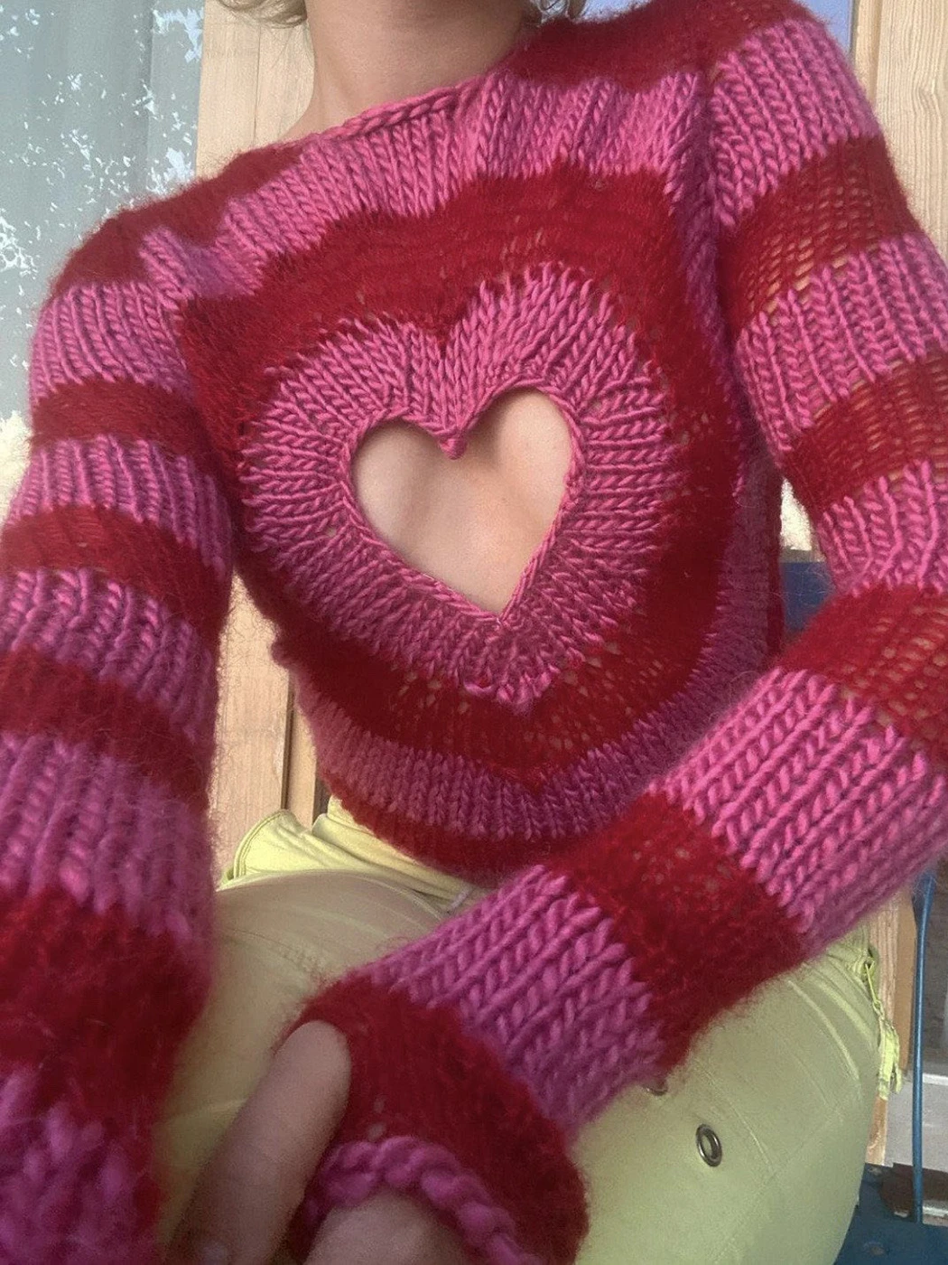 Женский облегающий свитер с круглым вырезом длинным рукавом | Женская одежда