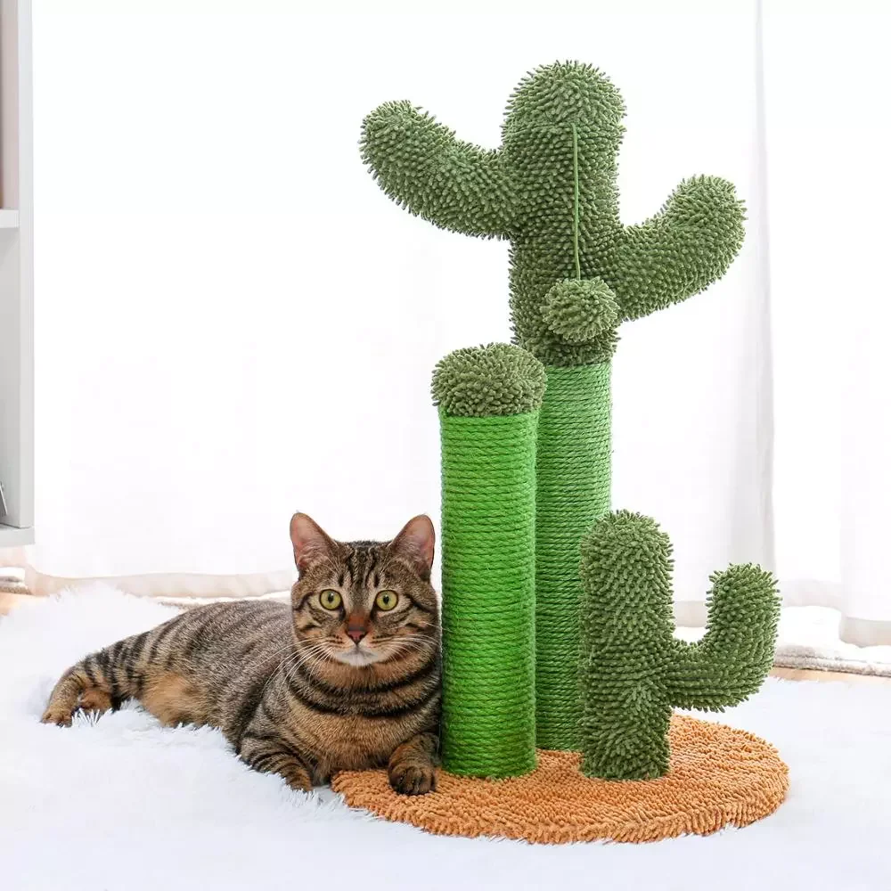 

2023NEW Dropshipping Adequate Cactus Cat Scratching Post with Sisal Rope Cat Scratcher Cactus for Young and Adult Cats climbing