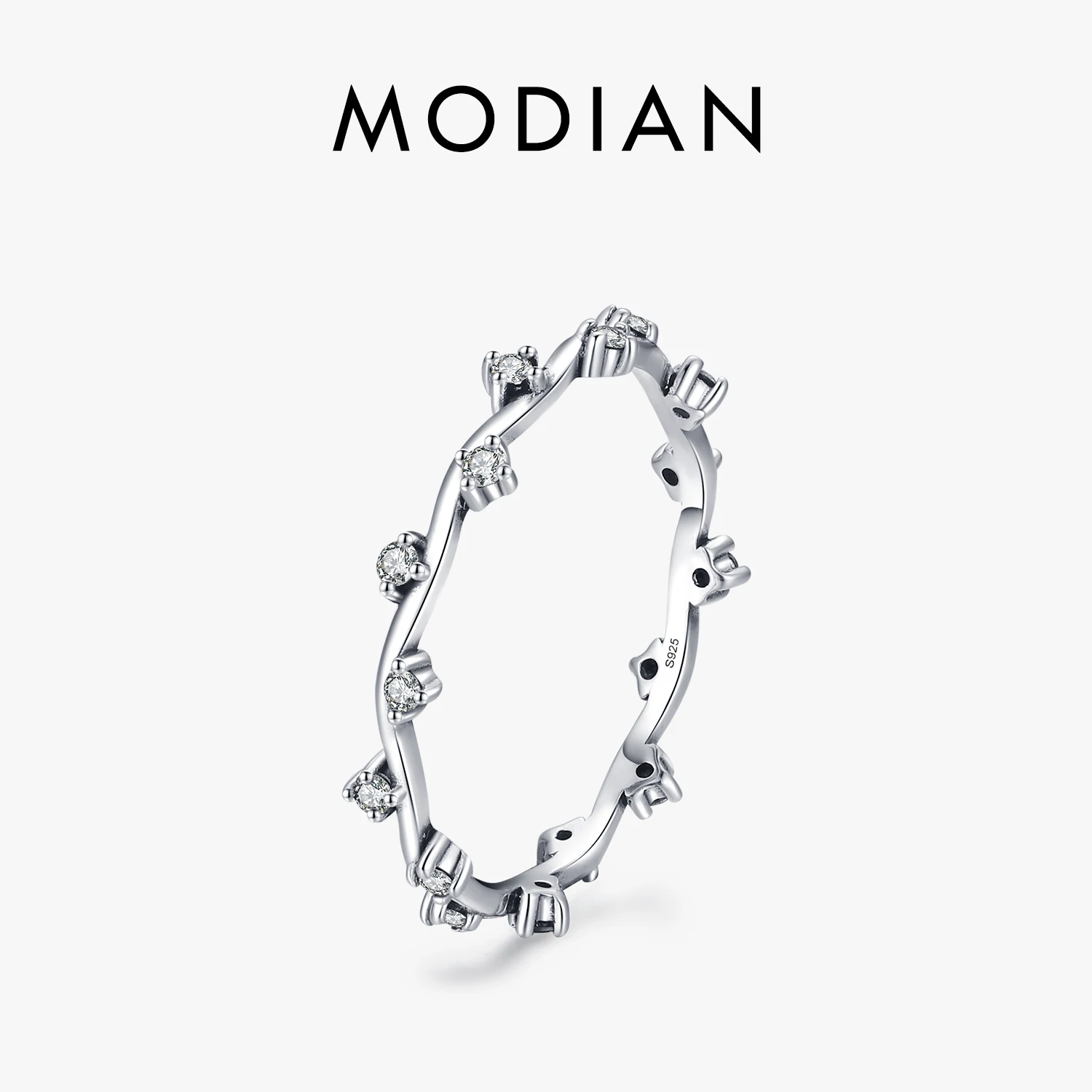 Тестовое кольцо Modian из натурального серебра 925 модное простое геометрическое с