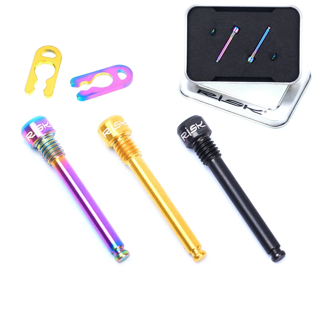 

Bicycle Hydraulic Disc Brake Pad Bolts M4 Titanium Alloy Fixing Pin Inserts Caliper Hexagon Screws Retainer Pin With Circli